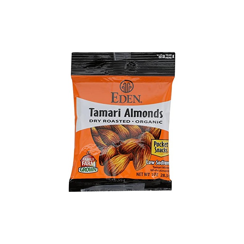Eden Foods Organic Dry Roasted Tamari Almonds, 1 Ounce -