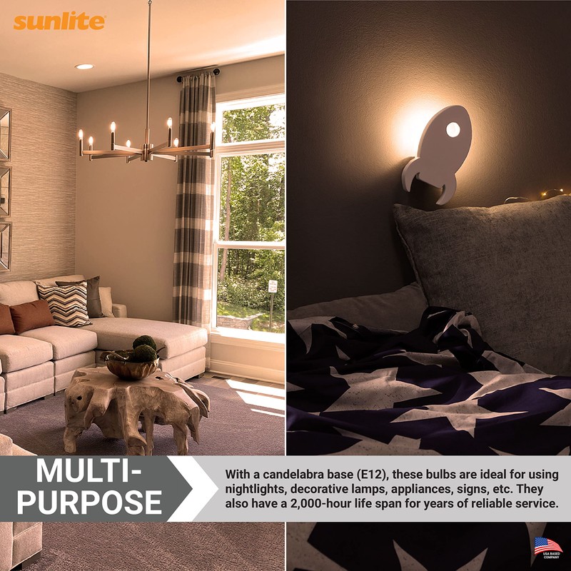Sunlite 41717 Incandescent T4 Tubular Light Bulb, 15 Watts, 75