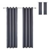 Blackout Curtain Polyester Bedroom Darkening Curtains Dark Grey for Household