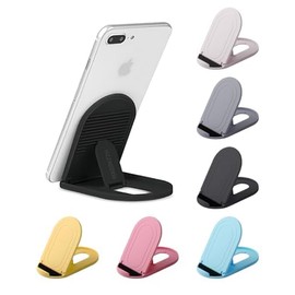 HZZADZXW 6-color foldable phone stand, portable foldable phone tablet stand, suitable for mobile phones and tablets, adjustable universal multi angle stand, black, white, pink, yellow, blue, gray