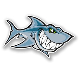 2 x 10cm Great White Shark Vinyl Sticker Laptop Car Helmet Scuba Diving #5961 (10cm Wide x 6cm Tall)