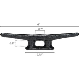 Simplified Living 6" Boat Dock Cleats: Electrophoretic Coated Black Boat Dock Cleats 8 pack