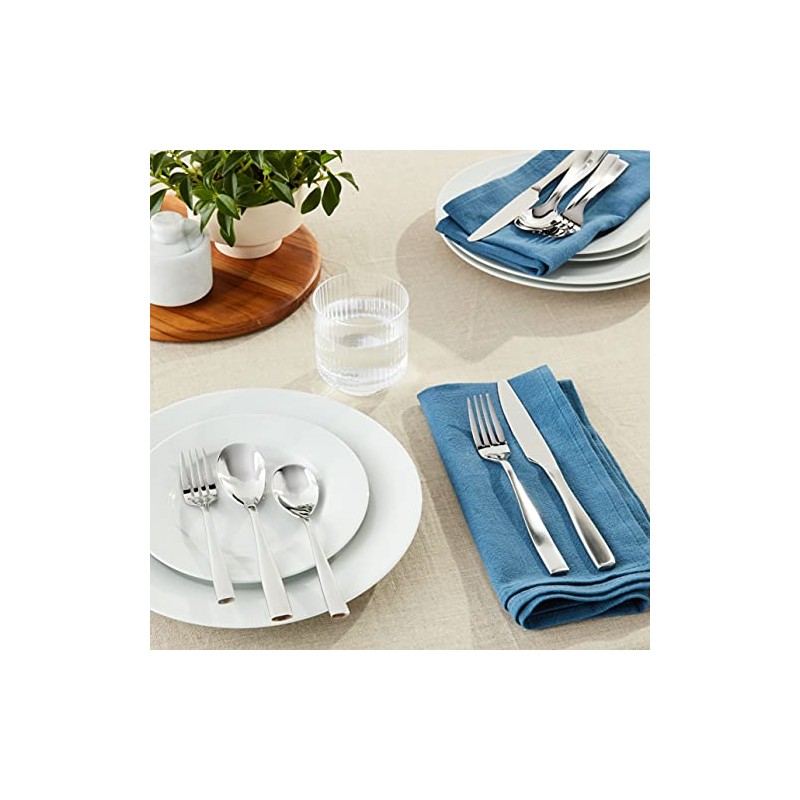 Mikasa Delano Satin 20-Piece Stainless Steel Flatware Set, Service for