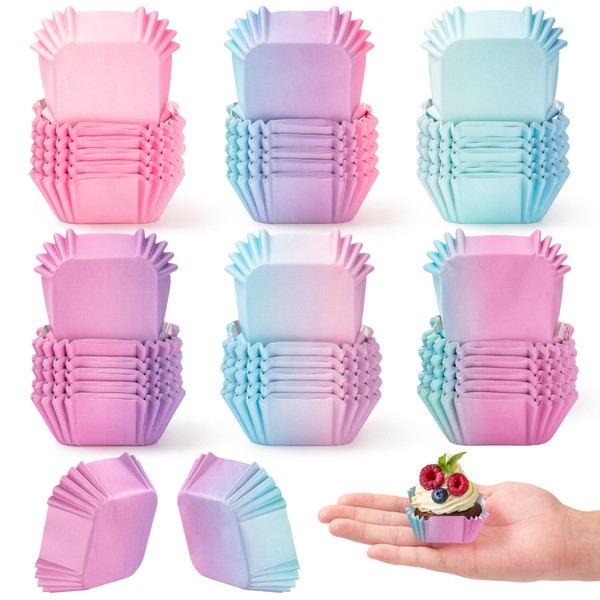2ooya Square Paper Cupcake Liners - 600 Pieces Gradient Disposable
