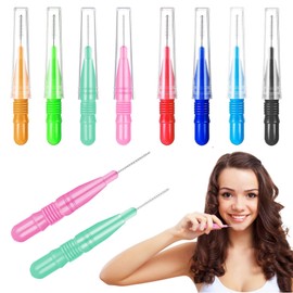 LINGJIA Pack of 40 Interdental Brushes, Interdental Brushes, Teeth Cleaning Spaces, Dental Cleaning Tool, Dental Care Brush, Teeth Cleaning, Reusable, for Narrow Cracks