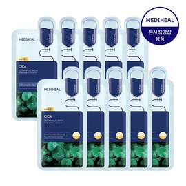 Mediheal Derma Plus Sensitive Soothing Cica Mask 10 Sheets / 메디힐 더마플러스 예민진정 시카 마스크 10매