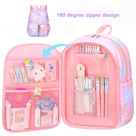 Youngsing Girls Backpack,Backpacks for Girls,Kids Backpack with Compartments Elementary School Bag For Girls School Backpack(Purple)