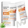 Sun Cream SPF90, Natural Organic Sunscreen Body Lotion with Aloe+Vitamin