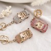 Sparkling Convertible Vehicle Rhinestone Keychain, Car Keyring Pendant, White, 5,5