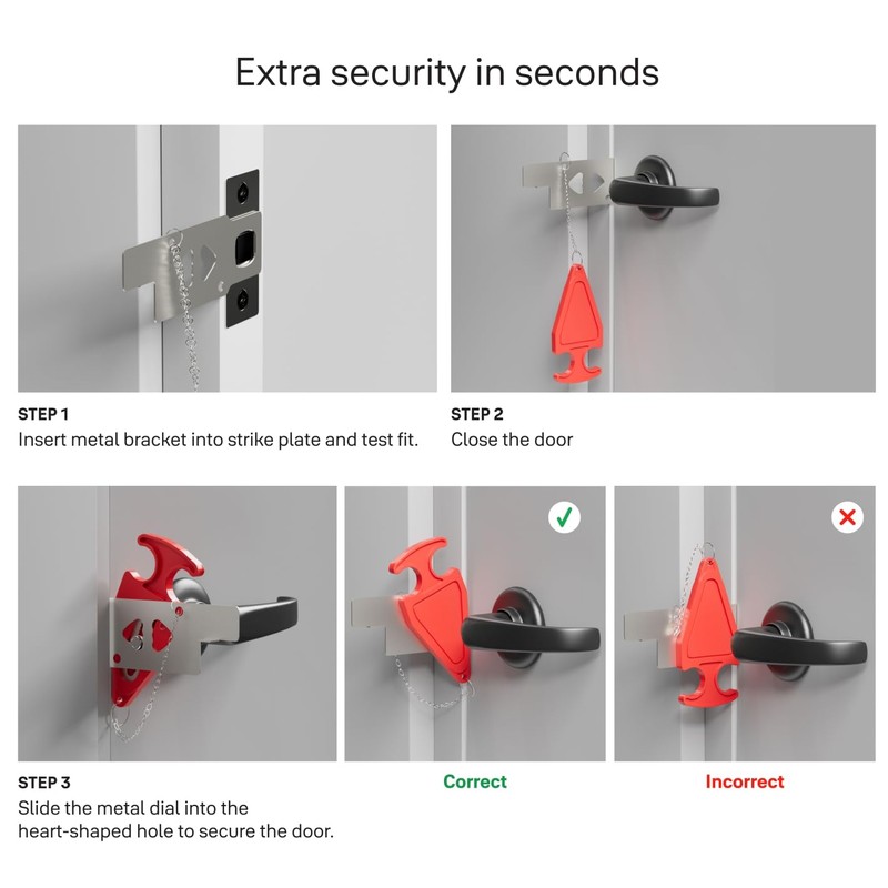 Master Lock Portable Door Lock for Travelers at Hotel, Apartment,