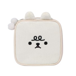 Chumekoz Makeup Pouch, Makeup Bag, Brown Bear, Cosmetics, Cosmetics, Toiletries, Storage Bag, Multi-functional, Makeup Pouch, Small Items, Storage Case, Women's, Large Capacity, For Travel, Business Trips, White