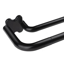 Black Double Curtain Rods, USFOOK Blackout Wrap Around Curtain Rods for Windows 48 to 84 Inch, 6/8 Inch Room Darkening Curtain Rod 32 to 86 Inch