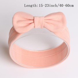 Yheahin Soft Bow Headband for Baby Girls Newborn Bow-knot Elastic Hair Band Turban Toddler Infant Stretchy Headwraps Hair Bow Accessories for Baby Birthday Party Shower (Pink, Standard)