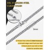 KeyStyle Stainless Steel Chain Necklaces For Rapper, 3mm Thin Curb