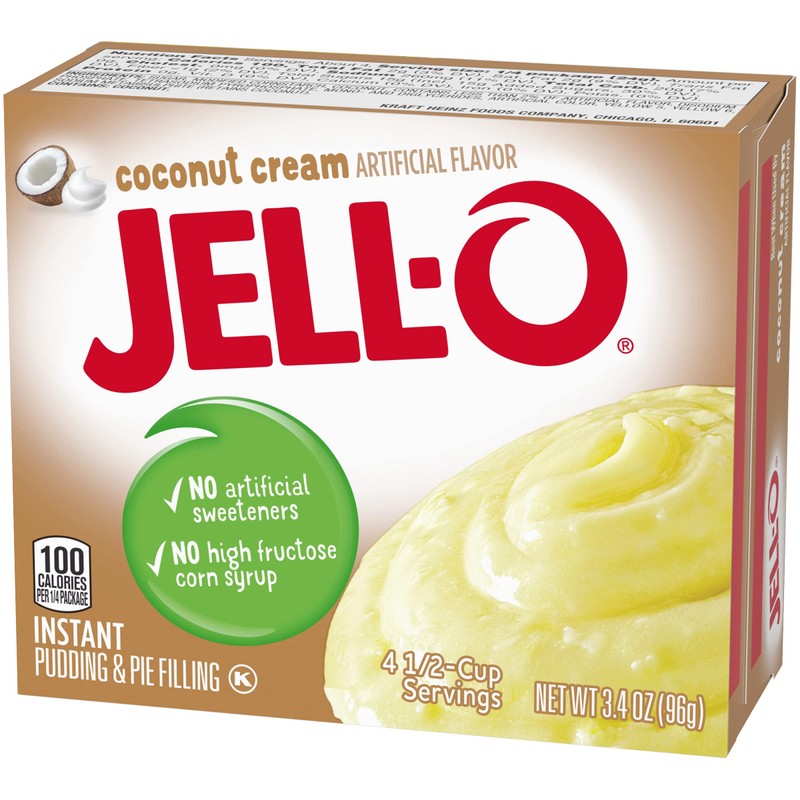 Jell-O Instant Pudding & Pie Filling, Coconut Cream, 3.4 Ounce
