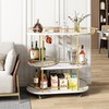GarveeHome Gold Bar Carts with 3-Tiers Storage Shelves，Mobile Bar Seving