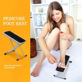Pedicure Foot Rest Stool Adjustable Ergonomic Folding Footrest Footstool Stand Portable Nonslip Foldable Holder for Nail Salon Home Beauty