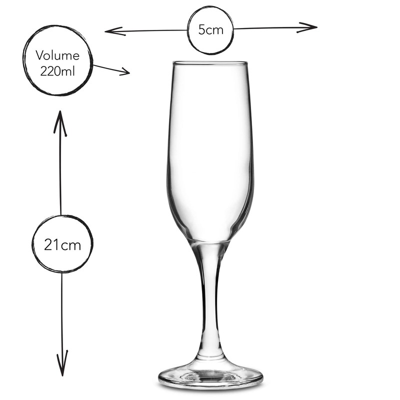 bar@drinkstuff Essence Champagne Flutes 7.7oz / 220ml - Pack of