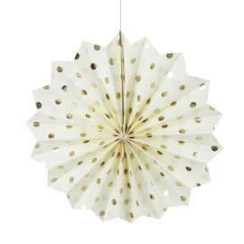 Fascola New Year Party Decoration Gold Polka Dot Tissue Paper Fans Black Gold White Tissue Paper Pom Poms Paper Flower Paper Lantern for New Year's Eve Party/Birthday Decorations/Bridal Shower