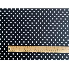 Rose & Hubble - Cotton Poplin Print Black & White Polka Dots Spot - 112cm 100% Cotton Fabric -130gsm - Per Metre