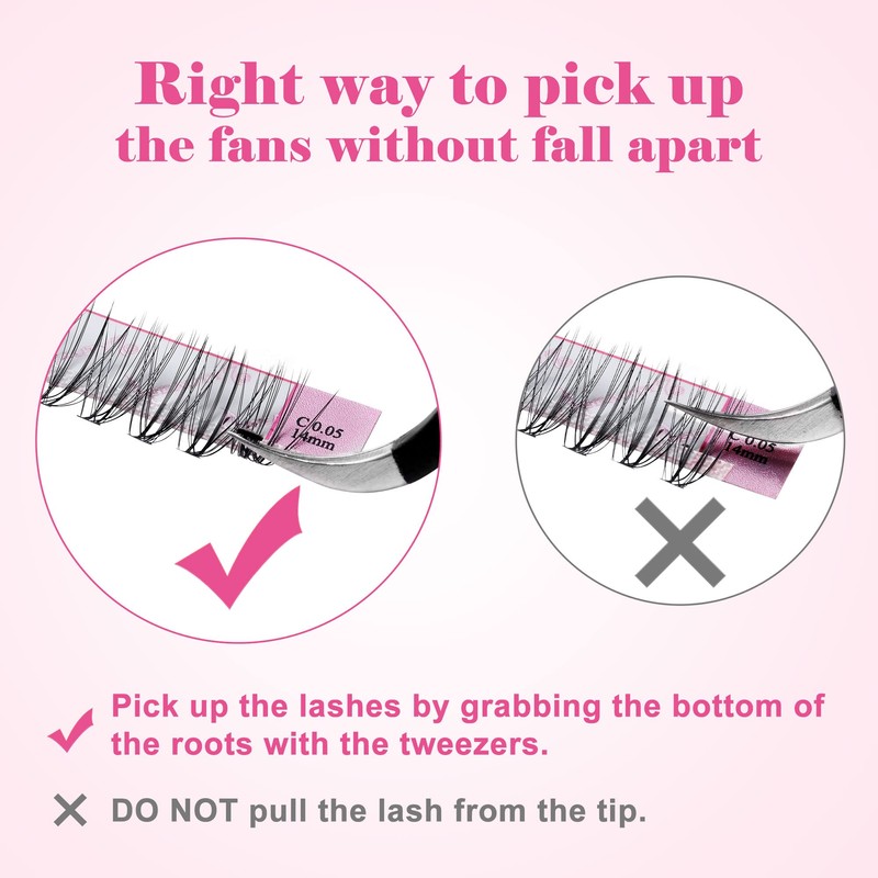 Beauty7 Lashes Volume Lashes Individual Lashes C-Curl Eyelash Extensions 0.05 mm Thickness