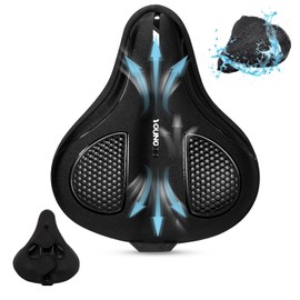 YOUNGDO Bike Seat Cover with Waterproof and Dustproof Protector, Soft Comfortable,Suit for Narrow Wide Bicycle Saddle, Shock Absorbing, Gel Seat Cushion Fit for Peloton, BMX, MTB, Road Bikes