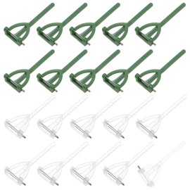 M METERXITY 80-Pack Boutonnieres Safety Pins, Plastic Triangle Corsage Pin Buttonhole Flowers Pins for Wedding/Bridegroom Brooch/Party, T Shape Safety Clips Holder [6.5cm, White/Green]
