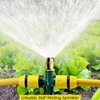 Metal Lawn Sprinkler, Automatic Brass Sprinkler with Spike Base, 360°