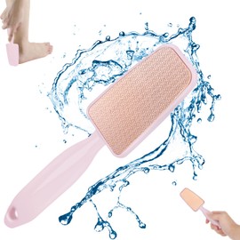 OWill Foot File, Hard Skin Remover Nano-Glass Foot Scraper Foot Files for Hard Skin Pedicure Tool Feet Dead Skin Removal Foot Rasp Callus Remover with Handle-Pink