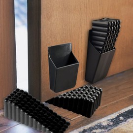 Osuter Door Stopper Wedge for the Floor, Pack of 4 Non-Slip Door Wedge Rubber, Door Stopper Wedge, Non-Slip Floor Door Stopper, Black Rubber Wedges, for All Surfaces (Black)