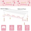 POPOYU Happy Birthday Tablecloth, Table Cloth Party Disposable for Girls