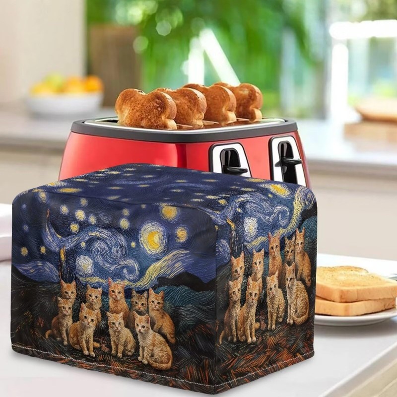 Generic Gogh Starry Cats Toaster Covers, Dust & Fingerprint Protector