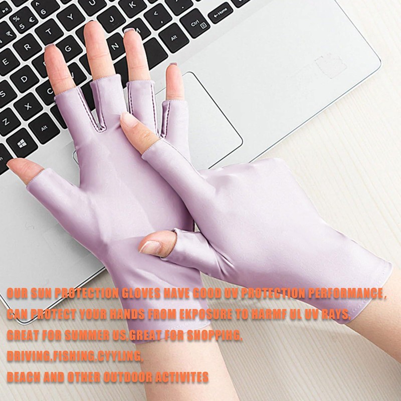Umeloeo Women's UV Protection Gloves, UPF 50+, Cooling Sensation, Mesh