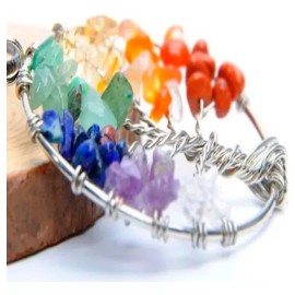 Universo en Linea Collar Cuarzo 7 Chakras Equilibrio Cuarzo Árbol De La Vida Color Multicolor