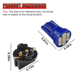 GAOLAOSY 20PCS T10 194 168 LED Dashboard Light Bulbs, 12V 8-SMD Chipset with Twist Lock Socket, Super Bright Automotive Light Bulb Replacement for Instrument Panel & Gauge Cluster (Blue)