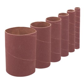 Dapetz ® Bobbin Sleeves 6pce 13-76mm 80Grit Aluminium Oxide Sanding Sleeves Compatible with All 114mm Bobbin Sander Drums Ideal for Sanding Curves Bends Spindle DIY