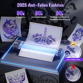 Yowell H1 Tattoo Printer Bluetooth, Stencil Printer, Tattoo Printer with 10 Sheets Transfer Paper, Tattoo Stencil Printer for Smartphone & PC, Thermal Printer Tattoo for Tattoo Artists and Beginners