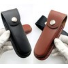 Jingelmall Pocket Knife Sheath Black Genuine Leather Belt Case Universal