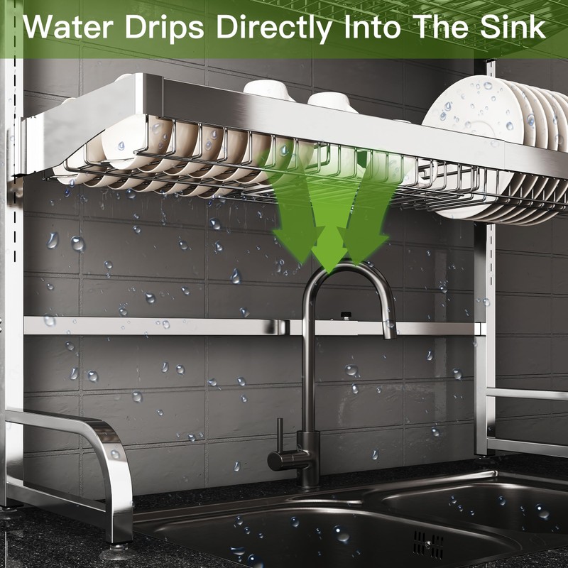 2 Tier Extra Large Stainless Steel Expandable Over The Sink