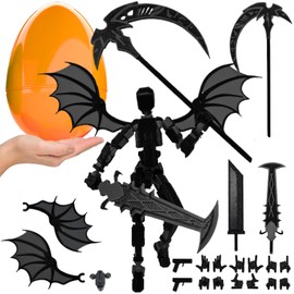 Memogizz t13 Action Figure Set(Assembly Completed), Pre-Filled Easter Egg with 3D Printed Toy, Easter Basket Stuffers for Adults, 1Pack, Black