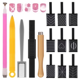 QWORK® 19Pcs Cat Eye Magnet Stick Set, Magnet Nail Art Pen Tool, for 3D Cat Nail Art