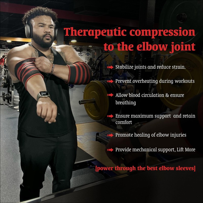 Elbow Sleeve (Pair) Dual-Ply Elbow Support & Compression for Powerlifting