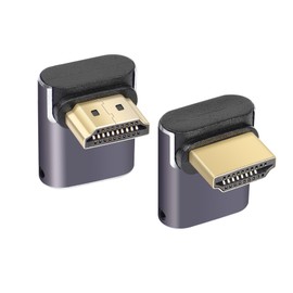 RIIEYOCA 8K&60Hz HDMI 90 Degree Down &Up Angle Male to Female Adapter 48Gbps HDMI 2.1UHD Connector 3D Extender Support 8K@60Hz / 4K@120Hz Compatible with HDTV, ARC Laptop, PC, Roku TV, 2 Pack