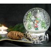 Snow Globe Skier Winter Sports on Base Landscape Silver Music