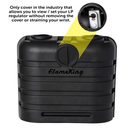 Flame King Dual 30LB LP Propane Tank Light Plastic Heavy Duty Cover for RV, Travel Trailer, Camper And Recreational Vehicle - Black