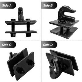 Hoypeyfiy 2 Pieces Tractor Bucket Grab Hook 15000lb Tow Hook RV UTV Truck Pickup 3/8 Inch Bolt-on Grab Hook (Black)