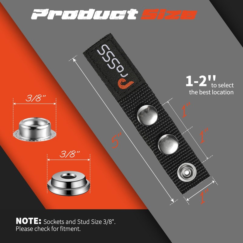 ProSSS Boat Cover 304 Steel Snap Extender for Boat Canvas,