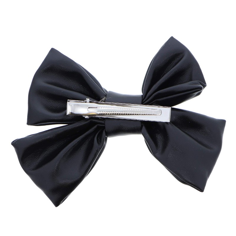 Holiday Hair Bow Shiny Foil 4.75 inch Black
