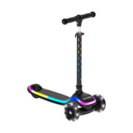 Hover-1 Chroma Folding Kick Scooter for Kids with Multicolor Wheel Lights, 3” Front Wheels, Rear Foot Brake, and 110 LB Weight Capacity