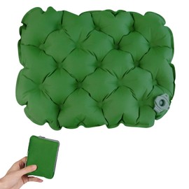 UOEPOWA Inflatable Seat Cushion with Carry Bag, Foldable Travel Cushion for Outdoor, Portable Lightweight Air Sitting Pad for Camping/Office/Wheelchair, Waterproof Stadium Bleacher Mat (Green)